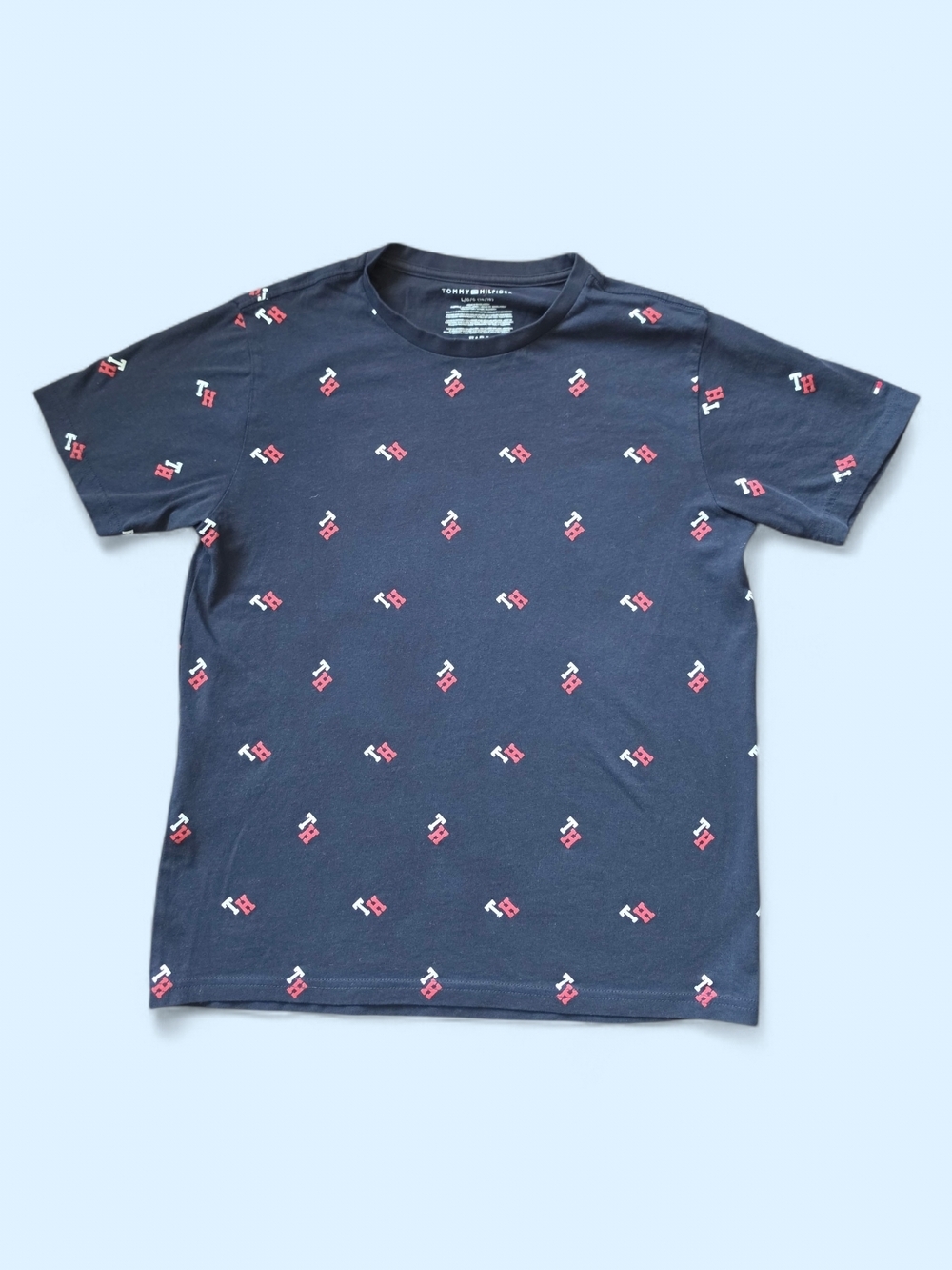 Tommy Hilfiger Navy Logo Pattern Tee
